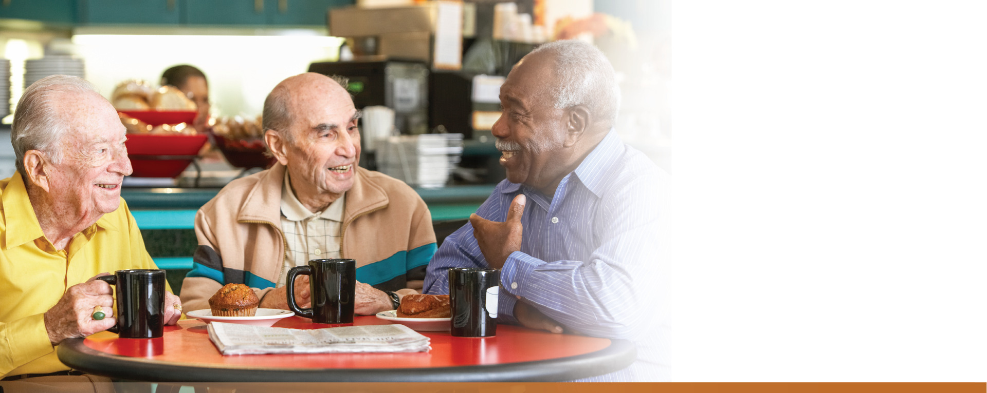 men talking and drinking coffee